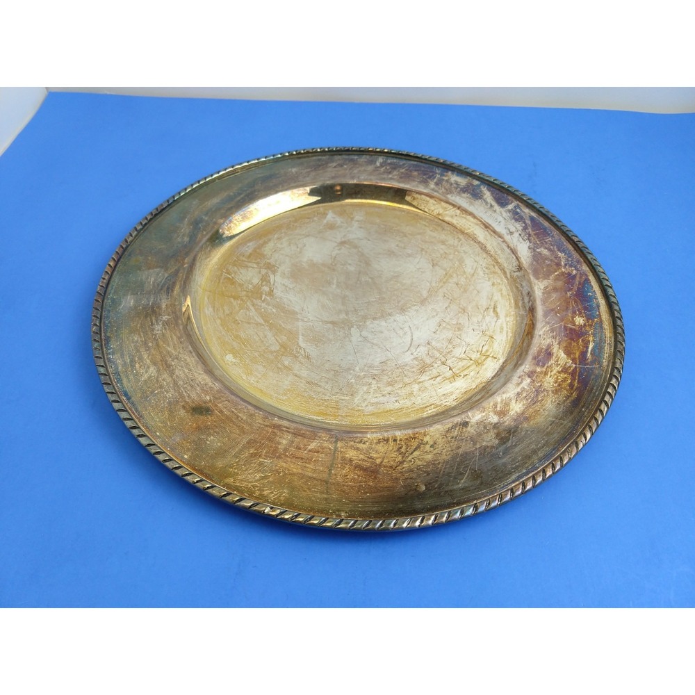 Vintage Pottery Barn Silverplate Plate Tray 12.5" Platter